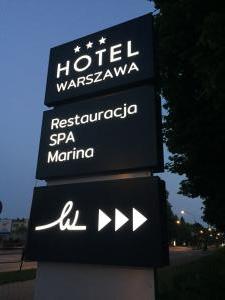 Pylon reklamowy dibond podświetlany Hotel Warszawa Augustów