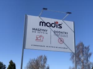 Tablica reklamowa naświetlacz dibond Madis Ostrów